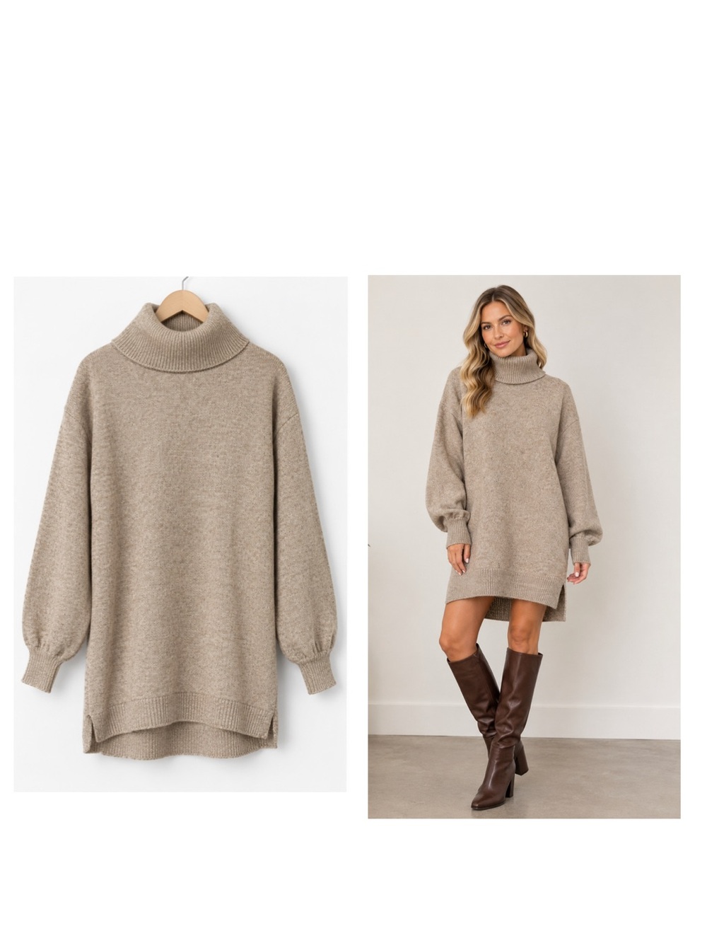Show Me Your Mumu Chester Knit Sweater Dress Oatmeal Knit Small New NWOT